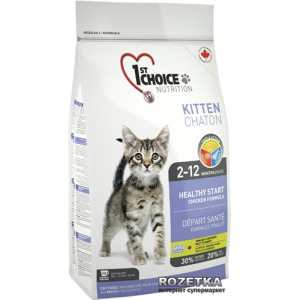 Сухой корм для котят 1st Choice Kitten со вкусом курицы 2.72 кг (65672290036) надежный