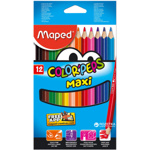 Олівці кольорові Maped Color Peps Maxi 12 кольорів (MP.834010) краща модель в Чернігові