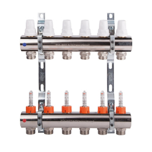 Коллектор Icma 1" 6 выходов, с расходомером №K013 надежный