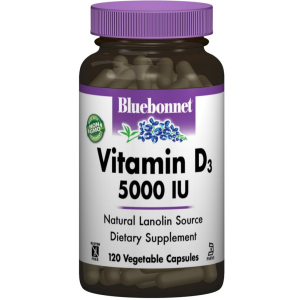 Вітаміни Bluebonnet Nutrition Вітамін D3 5000IU 120 гелевих капсул (743715003699) краща модель в Чернігові