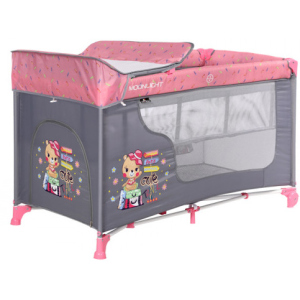 Манеж Lorelli Moonlight 2L pink travelling (MOONLIGHT 2L pink travel) краща модель в Чернігові