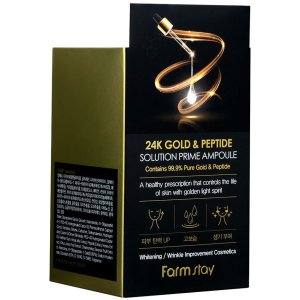 Ампульная сыворотка для лица Farmstay 24k Gold & Peptide Solution Prime Ampoule с золотом и пептидами 250 мл (8809469776691) в Чернигове