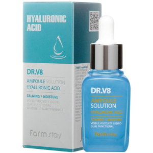 Сыворотка для лица FarmStay DR-V8 Ampoule Solution Hyaluronic Acid Ампульная Подтягивающая с гиалуроновой кислотой 30 мл (8809595051976)