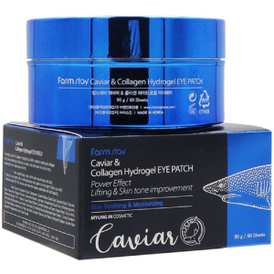 хорошая модель Гидрогелевые патчи для глаз FarmStay Caviar & Collagen Hydrogel Eye Patch с коллагеном и экстрактом икры 60 шт 90 г (8809460461077)