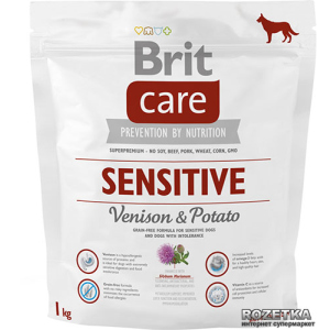 Сухой корм гипоаллергенный с олениной для собак всех пород Brit Care Sensitive All Breed 1 кг (8595602510825) лучшая модель в Чернигове