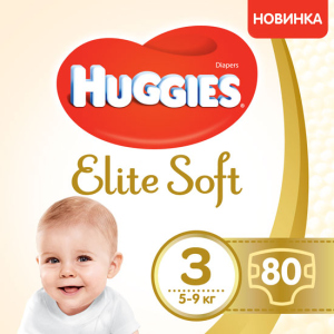 Подгузники Huggies Elite Soft 3 Mega 80 шт. (5029053546315) (5029053545295) рейтинг