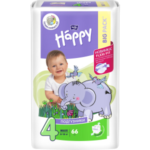 Підгузки дитячі Bella Baby Happy Green Tea 3D Maxi 8-18 кг 66 шт (5900516602888) в Чернігові