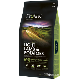 Сухий гіпоалергенний корм для дорослих собак з надмірною вагою Profine Light Lamb з ягнятком та картоплею 15 кг (8595602517558) рейтинг