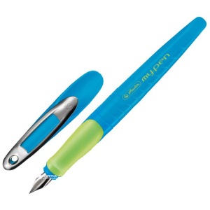 Ручка перьевая для правши Herlitz My.Pen Blue-Neon Синяя Голубой корпус (10999761) лучшая модель в Чернигове