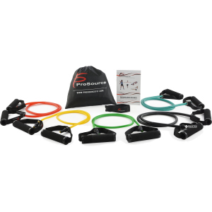 Набор ProSource Tube Resistance Bands Set из 5 трубчатых резинок-эспандеров для подтягиваний, турника, фитнеса (PS-1001-gdm)