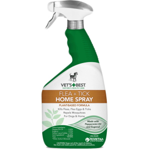 Спрей VET`S BEST Natural Flea & Tick Home Spray от блох,клещей и москитов для собак и дома 945 мл (vb10348) надежный