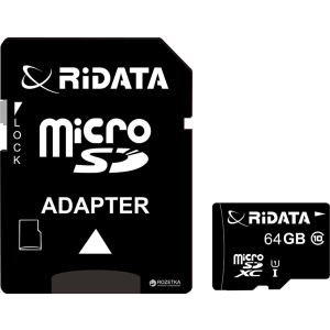 RiDATA microSDXC 64GB Class 10 UHS-I + SD адаптер (FF964426) лучшая модель в Чернигове