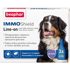 Краплі Beaphar Immo Shield Line-on for Large Dogs антипаразитні з диметиконом для собак від 30 кг 3 піпетки (13584) (8711231135844) рейтинг