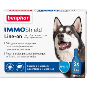 Капли Beaphar Immo Shield Line-on for Medium Dogs антипаразитные с диметиконом для собак 15-30 кг 3 пипетки (13583) (8711231135837) лучшая модель в Чернигове