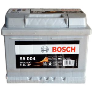 Автомобільний акумулятор Bosch 61Аh Єв (-/+) S5004 (600EN) (0 092 S50 040) надійний