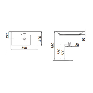 купити Умивальник 80 см IDEVIT Lara 0201-2805