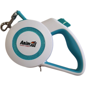 Повідець-рулетка AnimAll Reflector MS7110-5M M до 25 кг 5 м Біло-блакитний (4820224500508) надійний