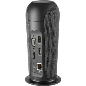 Док-станція 13-в-1 Promate AlphaHub USB-C PD/HDMI/VGA/3xUSB 3.0/USB-C 3.1/RJ45/SD/MicroSD/AUX 3.5 мм/5W динамік Black (alphahub.black) ТОП в Чернігові