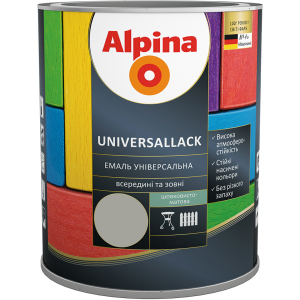 Емаль Alpina Universallack Шовковисто-матова 2.5 л Сіра (948103739) ТОП в Чернігові