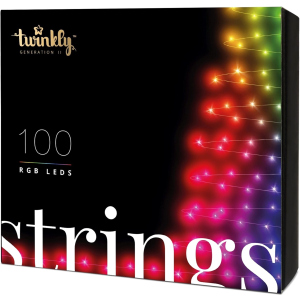 Світлодіодна Smart LED гірлянда Twinkly Strings RGB 100, BT+WiFi, Gen II, кабель IP44 чорний (TWS100STP-BEU) рейтинг