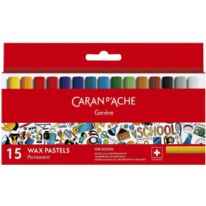 Пастель воскова Permanent Caran d'Ache School Line картонний бокс 15 кольорів (7610186238154) ТОП в Чернігові