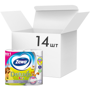 Упаковка туалетного паперу Zewa Kids тришаровий 14 шт по 4 рулони (7322540606225) в Чернігові