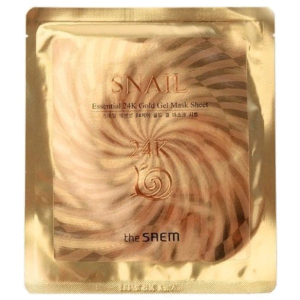 Гелева маска з муцином равлики та 24К золотом The Saem Snail Essential 24K Gold Gel Mask Sheet 30 г (8806164121108) краща модель в Чернігові