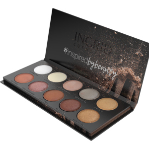 Палитра теней для век Ingrid Cosmetics Matt & Glam Nude Of Natural Beauty Профессиональная 10 оттенков 27 г (5907619823738)