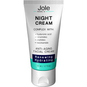 Восстанавливающий ночной крем Jole Renuwing Night Cream с гиалуроновой кислотой, комплексом пептидов и керамидов 50 мл (4820243881022) лучшая модель в Чернигове