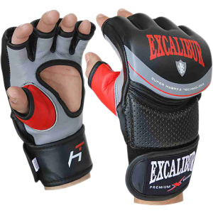 Рукавички MMA Excalibur 687-01 Hybrid S/10 Сіро-чорно-червоні (687-01/S/10) в Чернігові