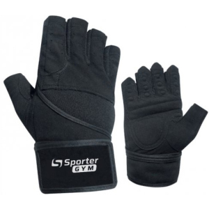 Рукавички тренувальні Sporter Gym Men Fitness Gloves (222.7 B) XXL Full Black (2009999014461) краща модель в Чернігові