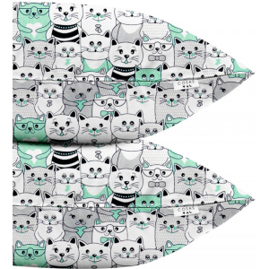 Набір наволочок Cosas Бязь Set Pillow Cats 40х60 см 2 шт Gray (4822052025147) краща модель в Чернігові