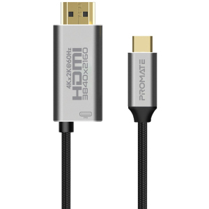 Кабель Promate HDMI-PD60 USB-C/HDMI 4K 60Hz 1.8 м Grey (hdmi-pd60.grey) лучшая модель в Чернигове