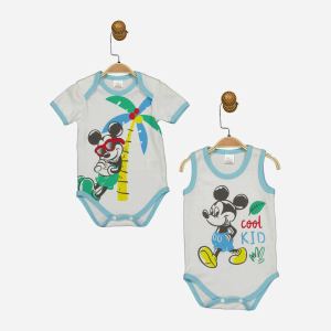 Боді Disney Mickey Mouse MC17247 86-92 см 2 шт Біло-блакитне (8691109874818) краща модель в Чернігові