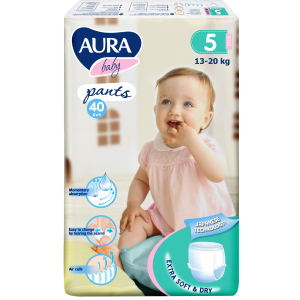 Трусики одноразовые для детей Aura 5 XL 13-20 кг jambo-pack 40 шт (4752171005105) лучшая модель в Чернигове