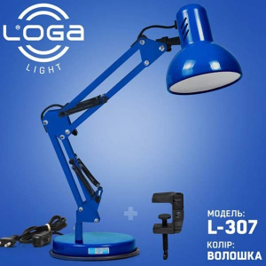 Настольная лампа-пантограф LOGA light L-302 синяя (Василёк) Е27 ТОП в Чернигове