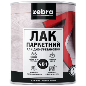 Лак паркетный матовый Zebra 0.75 л Бесцветный (4823048026919)