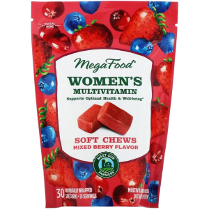 Мультивитамины для женщин, вкус ягод, Women's Multivitamin Soft Chews, Mixed Berry Flavor, Mega Food 30 мягких жевательных конфет в индивидуальной упаковке (51494103722) лучшая модель в Чернигове