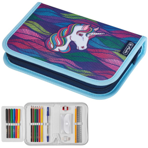 Пенал з наповненням 19 предметів Herlitz Rainbow Unicorn Райдужний Єдиноріг (50032891U) ТОП в Чернігові