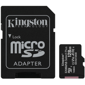 Kingston microSDXC 128GB Canvas Select Plus Class 10 UHS-I U1 V10 A1 + SD-адаптер (SDCS2/128GB) ТОП в Чернигове