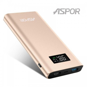 Універсальна мобільна батарея Aspor Q388 10000mAh Gold ТОП в Чернігові