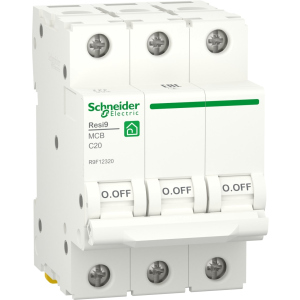 Автоматический выключатель Schneider Electric RESI9 20 А, 3P, кривая С, 6кА рейтинг