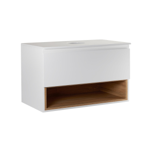 Тумба підвісна Qtap Robin 800х476х437 White/Whitish oak зі стільницею QT1379TPН8001WWO в Чернігові