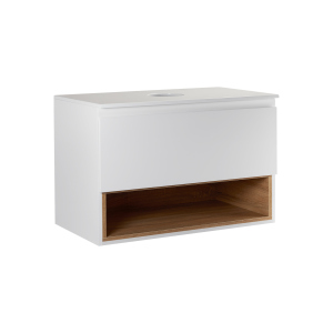 купити Тумба підвісна Qtap Robin 700х476х437 White/Whitish oak зі стільницею QT1379TPН7001WWO