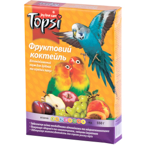 Упаковка корму для дрібних та середніх папуг Topsi Фруктовий коктейль 550 г 16 шт (14820122208220) ТОП в Чернігові