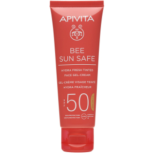 Солнцезащитный гель-крем для лица Apivita Bee Sun Safe SPF50 с оттенком 50 мл (5201279080174) в Чернигове