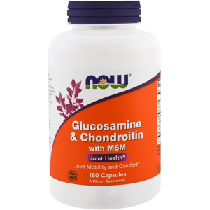 Хондропротектор Now Foods Глюкозамін і Хондроїтин з ЧСЧ, Glucosamine &amp; Chondroitin &amp; MSM, 180 капсул (733739031723) ТОП в Чернігові