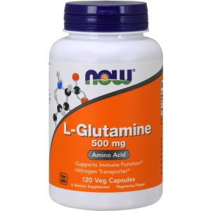 Амінокислота Now Foods L-Глютамін 500 мг 120 гелевих капсул (733739000927) в Чернігові