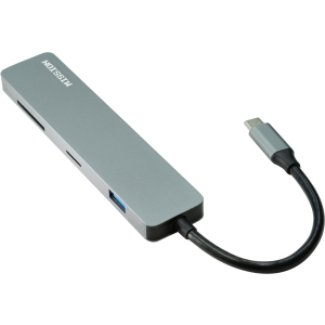 купити USB-хаб Mission Aluminium Type-C + Type-A + HDMI 4K + MicroSD + SD Space Gray (MSH-Hub2с)