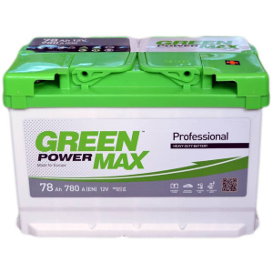 Автомобильный аккумулятор Green Power MAX 78 Ah (-/+) Euro (780EN) (22372)